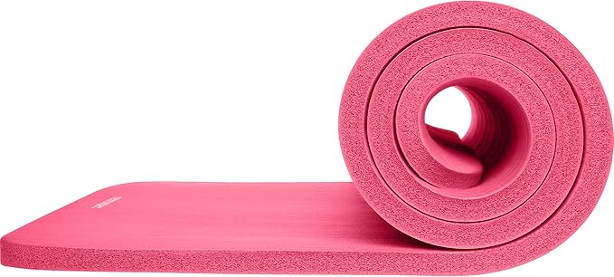 Retrospec Solana Yoga Mat 1" Thick w/Nylon Strap for Men & Women - Non Slip Exercise Mat for Home Yoga, Pilates, Stretching, Floor & Fitness Workouts