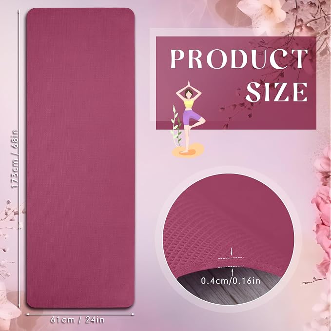 Timgle 6 Pack Yoga Mats Bulk 68 x 24 Inches Non Slip Exercise Yoga Mat 4 mm Thick Anti Slip Tear Resistant Sports Gym for Fitness Stretching Home Workout and Studio