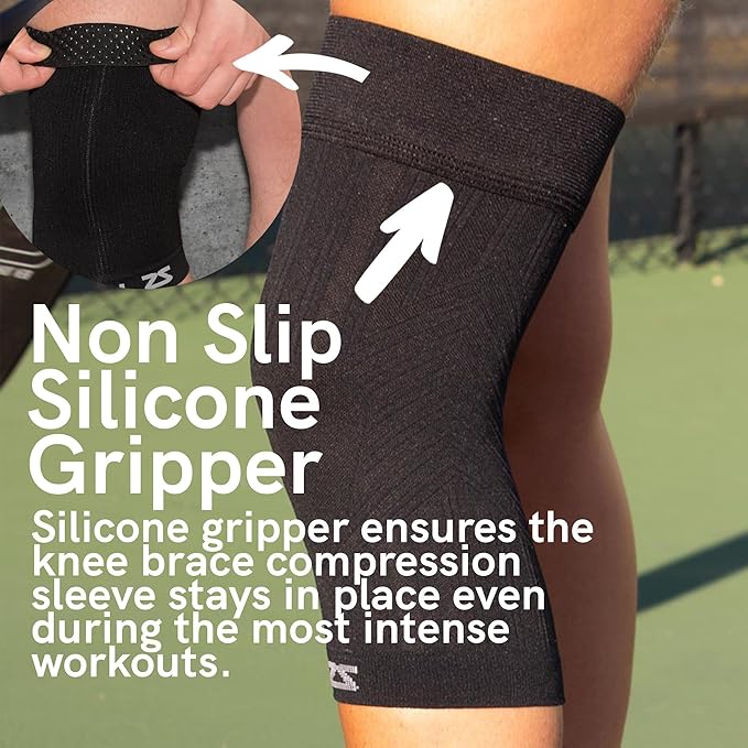 Zensah Compression Knee Sleeve - Knee Brace to Relieve Knee Pain and Treat Runners Knee for Men and Women