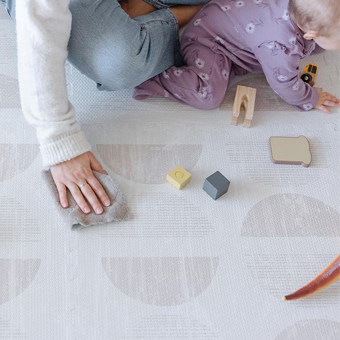 Little Landings Baby Play Mat for Floor - Aura Oat (6x6ft) - Premium EVA Foam Play Mat for Babies & Toddlers (Ages 0-5+) Non-Toxic Playmat for Tummy Time, Crawling & Playroom - Stylish & Comfortable