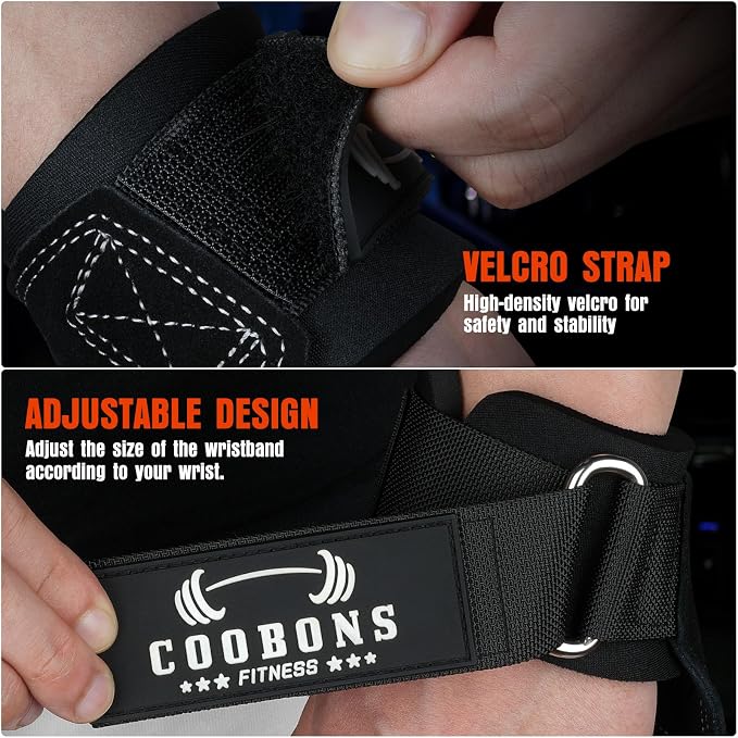 Weight Lifting Wrist Straps, Gym Straps Weight Lifting for Deadlift and Powerlifting, Double Layer Leather Wrist Wraps with Padded Cushion Wrist Loop, Weightlifting Grips for Men and Women