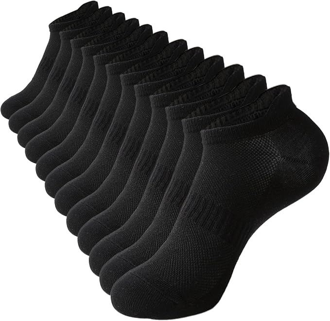 ACCFOD Womens Ankle Socks Athletic Running Low Cut Socks With Tab 6 Pairs