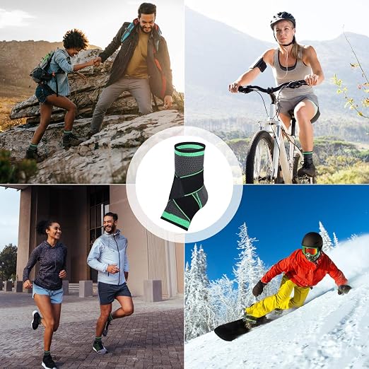 Ankle Support Brace, Adjustable Compression Ankle Support, for Men Women Achilles Tendon Support and Plantar Fasciitis, Stabilize Ligaments, Eases Pain Swelling and Sprained Ankle Pain (Medium) | Foot Brace Ankle Wrap for Plantar Fasciitis, Achilles Te...