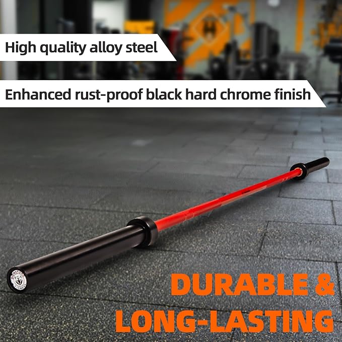 Fitvids Olympic Cerakote Barbell for Home & Commercial Gyms, 190K PSI Tensile Strength Rated for up to 1500LB Capacity