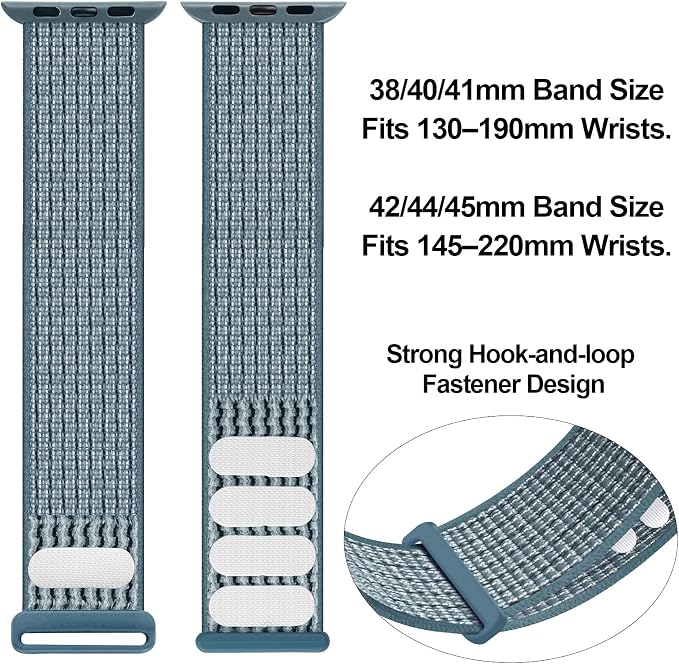 Sport Loop Band Compatible with Apple Watch Band 38mm 40mm 42mm 44mm iWatch Series 6 5 SE 4 3 2 1 Strap, Nylon Women Men Stretchy Elastic Braided Adjustable Wristband, 42mm 44mm Celestial Teal | Nylon Sport Loop Wristband Compatible with Apple Watch Ul...