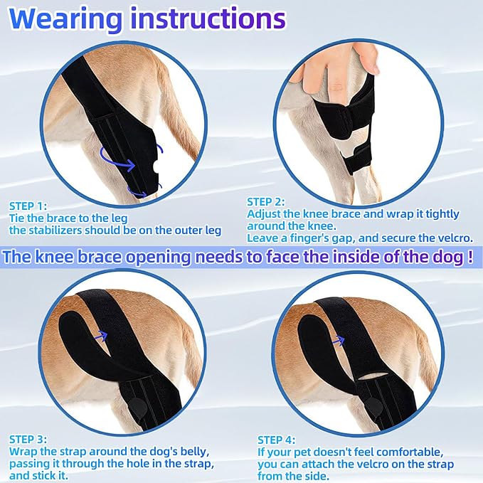 L Dog Leg Braces for Back Leg for Support with Cruciate Ligament Injury-Better Recovery with Dog Knee Brace for Torn Acl Hind Leg-Adjustable Hip Dysplasia Dog Acl Brace Hind Leg Rear