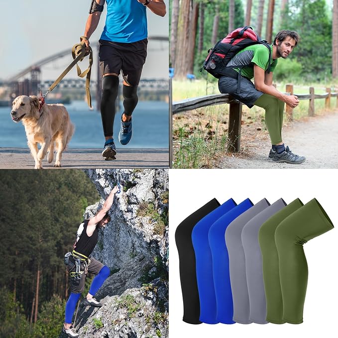 Tatuo Leg Sleeves Compression Long Knee Sleeve UV Protect for Men Women Sport Basketball Football