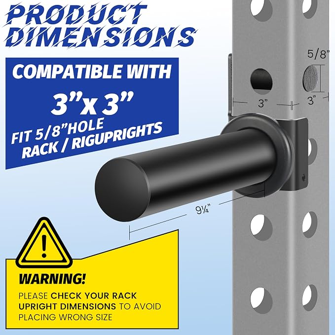 EVERYMATE Power Rack & Squat Rack Attachments Olympic Weight Plate Holder – Fits 2x2,2.3x2.3,3x3 Inch Tubes, 1" or 5/8" Hole – Bumper Plate Storage
