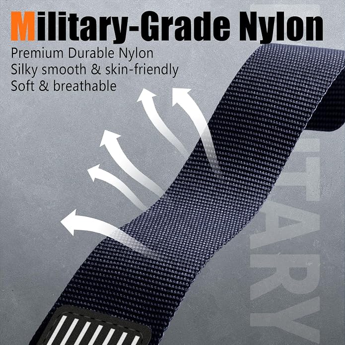 Rugged Nylon- Compatible with Apple Watch Ultra 3/ Ultra 2 Band 49mm Men,Tactical Soft Woven Stars- Stripes Flag Sport Strap for iWatch Bands 46mm 45mm 44mm 42mm Series 11 10 9 8 7 6 5 4 3 2 1 Se