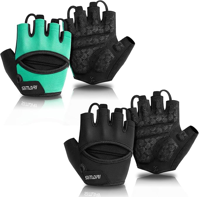 SIMARI Workout Gym Gloves for Men Women, Weight Lifting Gloves with Wrist Wrap Support, SBR Pad Grip for Full Palm Protection, for Exercise, Fitness, Dumbbells, Barbell, Climbing, Fingerless