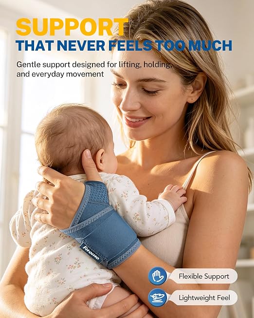 Wrist Brace with Soft-Touch Fabric, Breathable Compression Support | Mild Carpal Tunnel Support , Adjustable Compression Wrist Wrap , Enlarged Thumb Opening , Typing, Office Work & Daily Wear