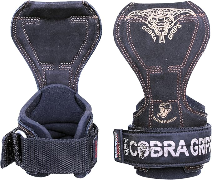 Cobra Grips Weight Lifting Gloves with Adjustable Neoprene Padded Wrist Wraps - Heavy Duty Alternative to Power Lifting Hooks for Deadlifts