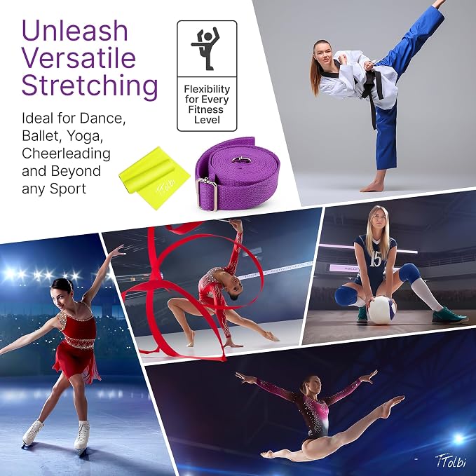 Leg Stretcher Strap with Door Anchor and Resistance Band, Splits Trainer | Home Flexibility Trainer for Splits, Ballet, Dance, Cheer, Yoga, Gymnastics, Pole and Taekwondo, Kids to Adults, All Levels