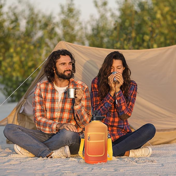 DYSANKY Gallon Insulated Water Bottle with Portable Carrier Bag for Outdoor