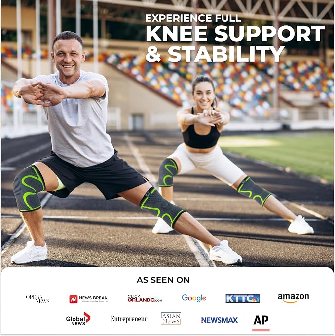 Modvel Compression Knee Brace for Women & Men - 2 Pack Knee Brace for Women Running Knee Pain, Knee Support Compression Sleeve, Workout Sports Knee Braces for Meniscus Tear ACL & Arthritis Pain Relief