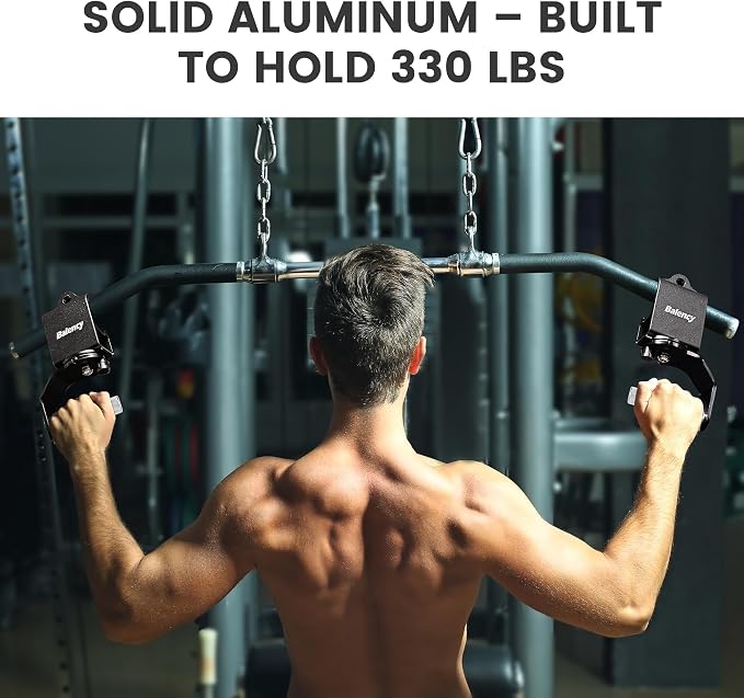 Neutral Grip Pull Up Handles, Non-Slip Pull Up Bar Attachment, 360° Adjust | Balency Adjustable Pull Up Bar Handles for Stronger Pull, Neutral Grip Handles for Barbell, Lat Pulldown & Cable Attachment