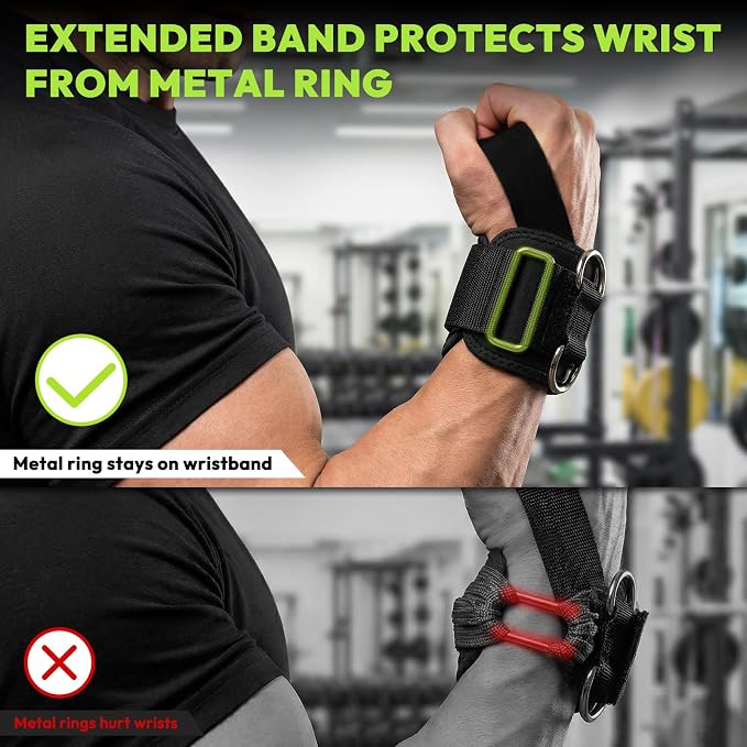 HANDBODE Lifting Straps, Double D-Ring Wrist Wraps for Gym | Nylon And Cowhide Options, 2 PCS, Cuffed Design, Extra-Long Profile, Deadlifts, Pull-Ups, Rows, Cable Training, Bodybuilding