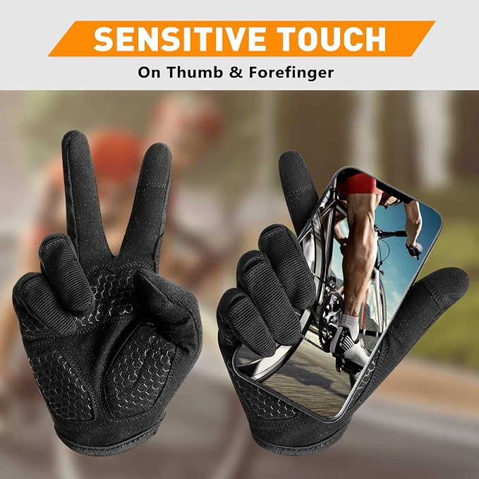 Full Finger Workout Gloves for Men Women, Weight Lifting Gloves Foam Padded | Full Hand Coverage Grip Gym Gloves for Weightlifting, Exercise, Fitness, Training, Cycling, Tactical, Touch Screen, Anti-Slip