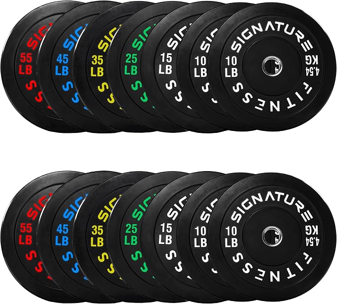 Fitvids 2-Inch Olympic Rubber Weight Plates Sets, Bumper Plates Set with Barbell for Strength Training, 180-390 Lbs Multiple Options