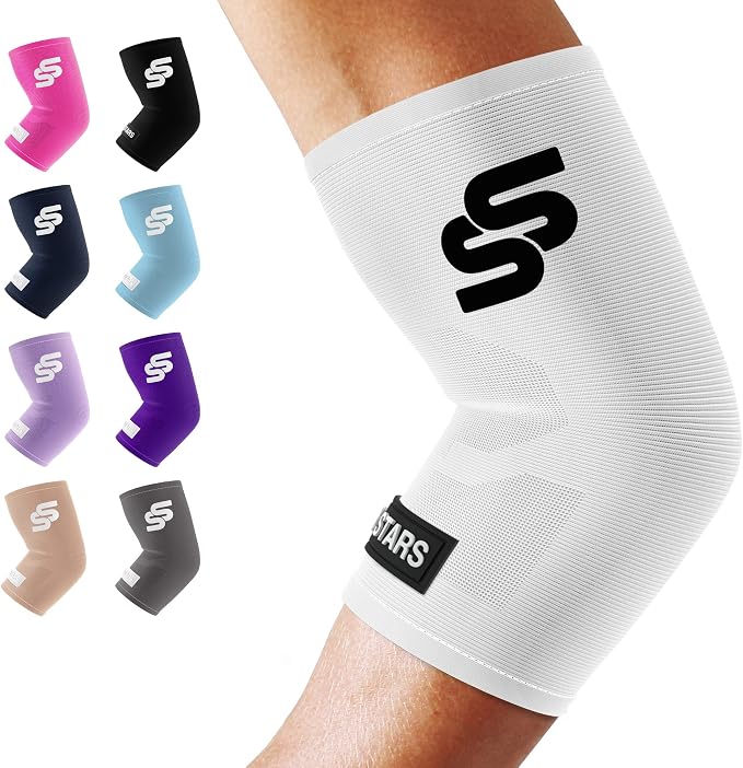 Sleeve Stars Elbow Sleeve for Pain Relief & Protection - Elbow Compression Sleeve for Women & Men - Supportive Elbow Brace for Tendonitis, Recovery & Ideal for Sports, Work