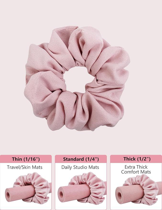 Yoga Mat Scrunchie Yoga Mat Strap Carrier Pilates Mat Holder | Holds Your Yoga Mat in Style, Adjustable & Stretchy Yoga Mat Band, Fits Most Standard Yoga Mats (mat not included),Yoga Gifts