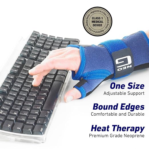 Neo-G Wrist and Thumb Brace, Stabilized - Spica Support For Carpal Tunnel Syndrome, Arthritis, Tendonitis, Joint Pain - Adjustable Compression - Class 1 Medical Device - Left