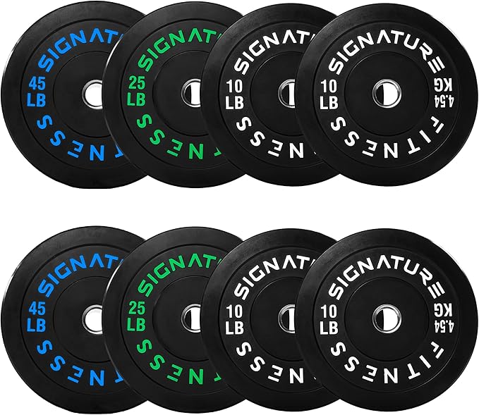 Fitvids 2-Inch Olympic Rubber Weight Plates Sets, Bumper Plates Set with Barbell for Strength Training, 180-390 Lbs Multiple Options