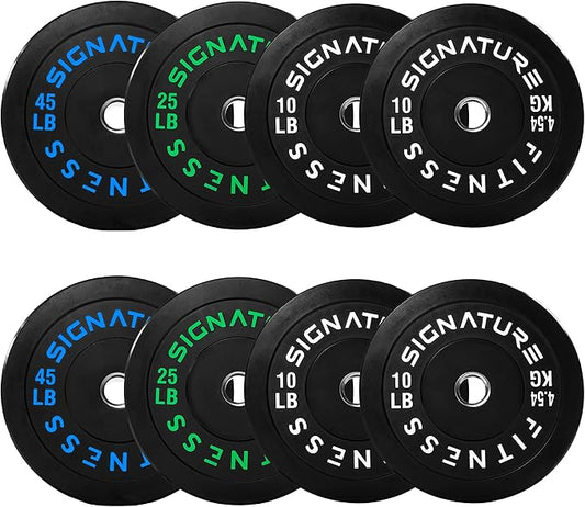 Fitvids 2-Inch Olympic Rubber Weight Plates Sets, Bumper Plates Set with Barbell for Strength Training, 180-390 Lbs Multiple Options