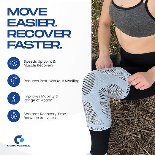 Compressa Knee Sleeve for Women & Men (Small) - Non-Slip Compression Support for Joint Pain, Muscle Recovery, Arthritis, and Injury Relief