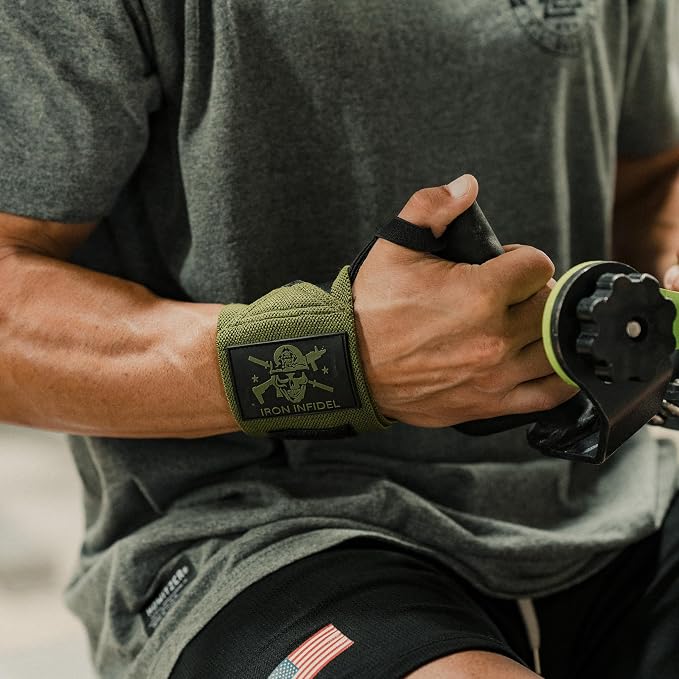 Iron Infidel Wrist Wraps for Weightlifting - 18" Heavy Duty Support for Working Out, Gym Accessories for Men - Use for Lifting, Crossfit, Fitness, Exercise, Bench Press, Powerlifting