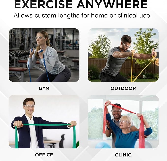THERABAND Resistance Bands Set, Elastic Bands for Exercise & Physical Therapy, Strength Training for Upper & Lower Body Fitness