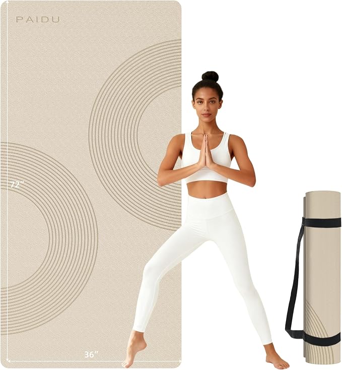 PAIDU Large Yoga Mat, 72"x36"x2/5" POE Non-Slip Exercise Mat | 10MM Thick, POE, non‑slip, ideal for home gym, yoga, pilates, fitness & floor use