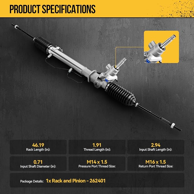 KAC Power Steering Rack and Pinion Replacement for Subaru Outback 2000-2004, Baja 2003 All Models, Baja 2004-2006 2.5L, Hydraulic Rack and Pinion Assembly Replace 26-2401