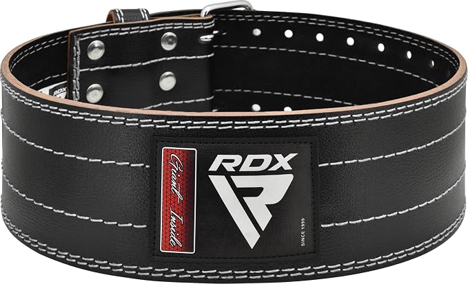 RDX Weight Lifting Belt for Men Women, IPL USPA Approved, 6mm Thick 100% Leather, 4” Powerlifting Back Support, Squat Deadlift Bodybuilding Exercise Fitness Gym Workout Strength Training up to 700 LBS