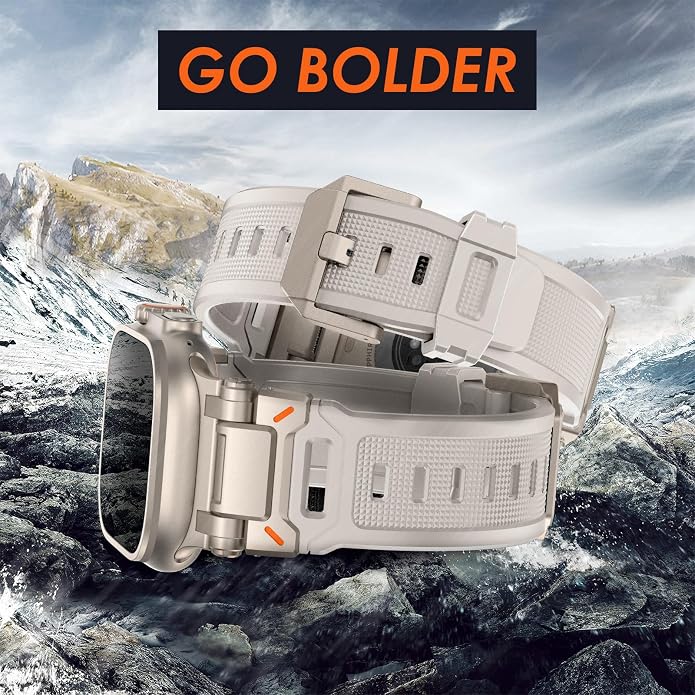 WINGLE FKM Rubber Bands for Apple Watch Band Ultra 3/2/1 Band Ultra 49mm Series 11 10 46mm 45mm 44mm 42mm SE 3/2/1 9 8 7 6 5 4 3 Men, Military Rugged Metal Connector Silicone Apple iWatch Sport Bands