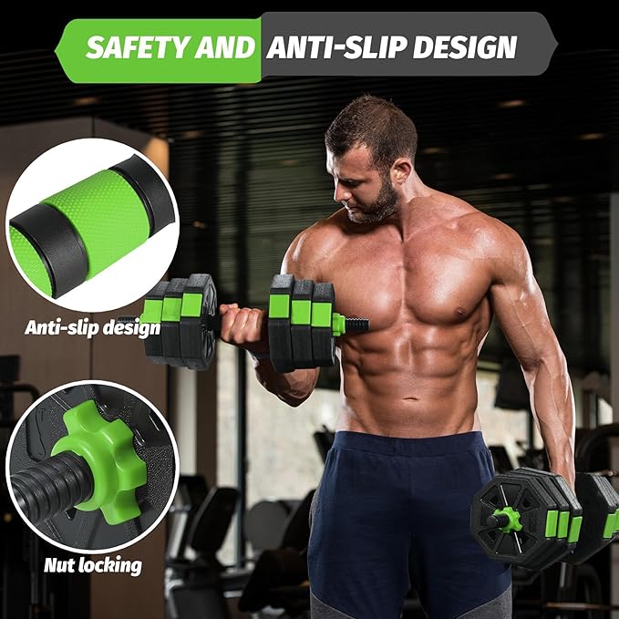 Adjustable Dumbbells, 44/66/88Lbs Free Weight Set with Connector, 4 In1 Weight Dumbbell Set Used As Kettlebells, Barbell, Push Up Stand, Fitness Exercise for Home Gym Suitable Men/Women