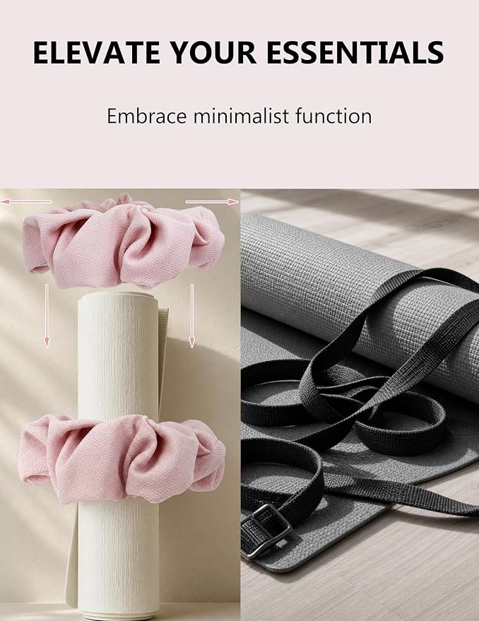 Yoga Mat Scrunchie Yoga Mat Strap Carrier Pilates Mat Holder | Holds Your Yoga Mat in Style, Adjustable & Stretchy Yoga Mat Band, Fits Most Standard Yoga Mats (mat not included),Yoga Gifts