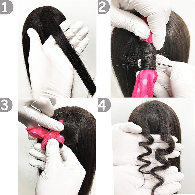 Aimin Hair Heatless Curlers, Soft Hair Curlers To Sleep In, Overnight Heatless Curls For Long Hair, No Heat Foam Curlers, Satin Sponge Rollers For Hair (40 pcs, dark colour) …