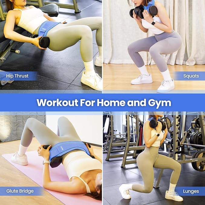 Hip Thrust Belt, Balency Hip Thrust Belt for Dumbbells Heavy, Booty Belt for Hip Thrust, Slip-Resistant Padding Hip Thrusts Belt for Gym or Home Workouts, Hip Thrust Band for Dumbbell Kettlebell Plate