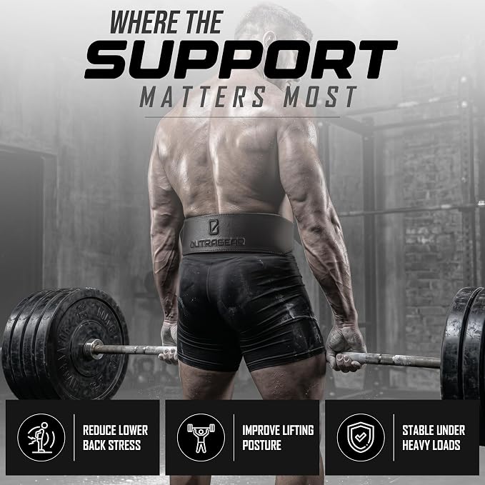 Real Leather Weight Lifting Belt - 7mm Gym Belt for Strength Training - Adjustable Buckle Weight Lifting Belts for Men & Women with Core Back Support