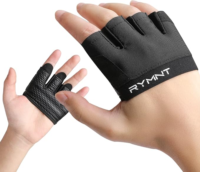 Minimal Workout Gloves for Women Men, Micro Fingerless Gym Gloves Grip Pads | Work Out Gloves for Kettlebells, Weight Lifting, Exercise, Pull Up, ,Cross Training, Silicone Grip Lifting Half Finger Gloves