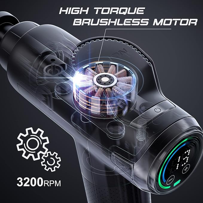 Deep Tissue Massage Gun for Athletes - Percussion Massager for Pain Relief, Muscle Therapy and Relaxation