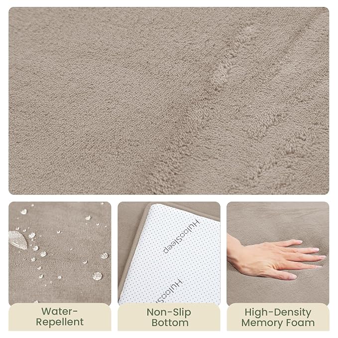 Baby Play Mat for Floor,Extra Large 59"×71" Playpen Mat for Tummy Time,Thicker Padded Elasti Foam Activity Mats,Water Repellent Ultra Soft Velvet,Non-Slip Backing Safe(Beige)