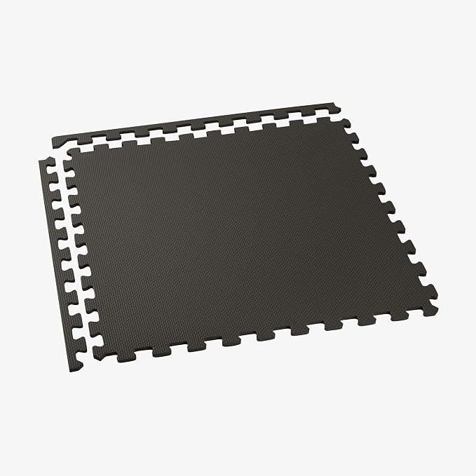 We Sell Mats 1/2 Inch Thickness Multipurpose EVA Foam Floor Tiles, Interlocking Floor Mat for Indoor Gym and Home Use, 24 in x 24 in, Black, 16 Square Feet (4 Tiles)