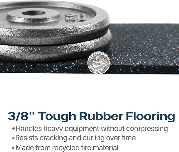 Flooring Inc's 1/4" Thick Tough Rubber Flooring Roll | Flexible Recycled Rubber Floor Mats for Home Gym | Heavy Duty Rubber Mat for Home Gyms, Sheds, Horse Stall Mat or Trailer