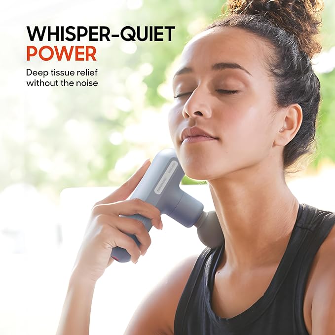 Sharper Image Powerboost Move Aero [New 2026 Version] Mini Deep Tissue Percussion Massage Gun| Muscle Recovery & Pain Relief Massage Tool| Full Body Back & Shoulder Massager| Travel Gift for Men Women