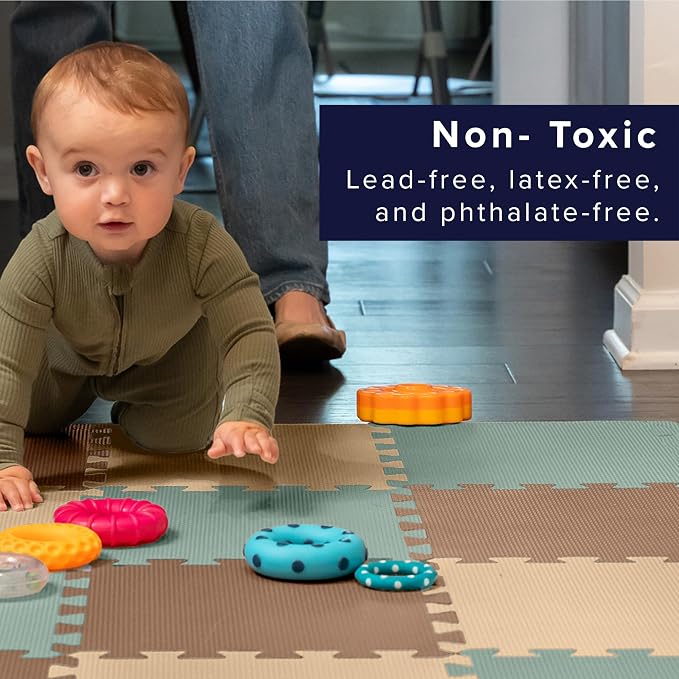 We Sell Mats 3/8" Thick Multipurpose EVA Foam Exercise Floor Mat, 12"x12" Interlocking Kid-Friendly Tiles, Anti-Fatigue for Home, Gym, Playpens, Classrooms