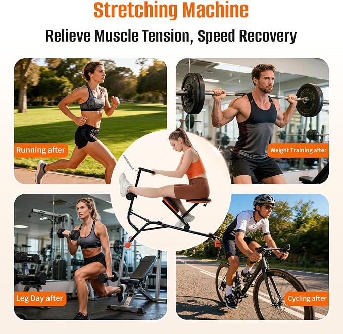 HXD-ERGO Stretching Machine for Full Body Flexibility, Quiet Back Stretcher for Home Gym, Lumbar Stretching, Rehab, Posture Correction, 220lbs Capacity