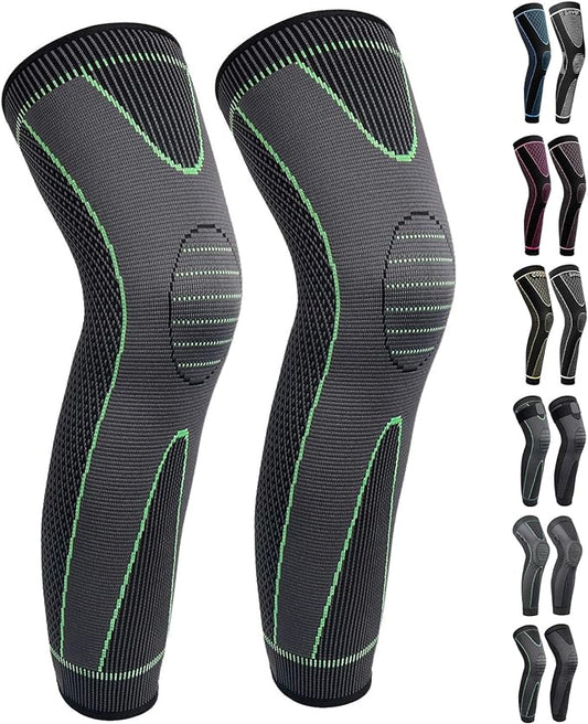 SKDK Full Leg Sleeves Long Compression Leg Sleeve Knee Sleeves Protect Leg, for Man Women Basketball, Arthritis Cycling Sport