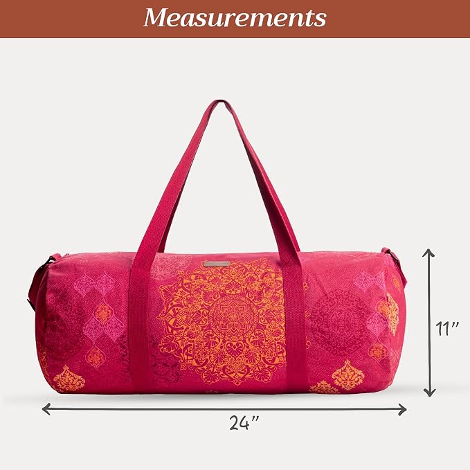 Maison d' Hermine Yoga Mat Duffle Bag Gym Tote Yoga Mat Carry Bag | Cylindrical bag for Woman Men Gifts Adjustable shoulder straps with Drawstring Water Bottle Pocket and zipper pocket